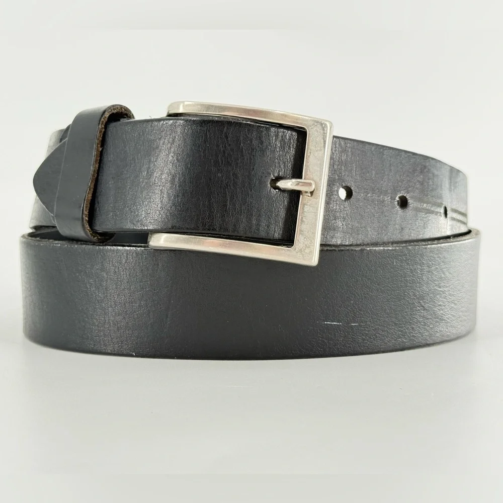 Vera Pelle Juice Italian Leather Black Belt 36‎